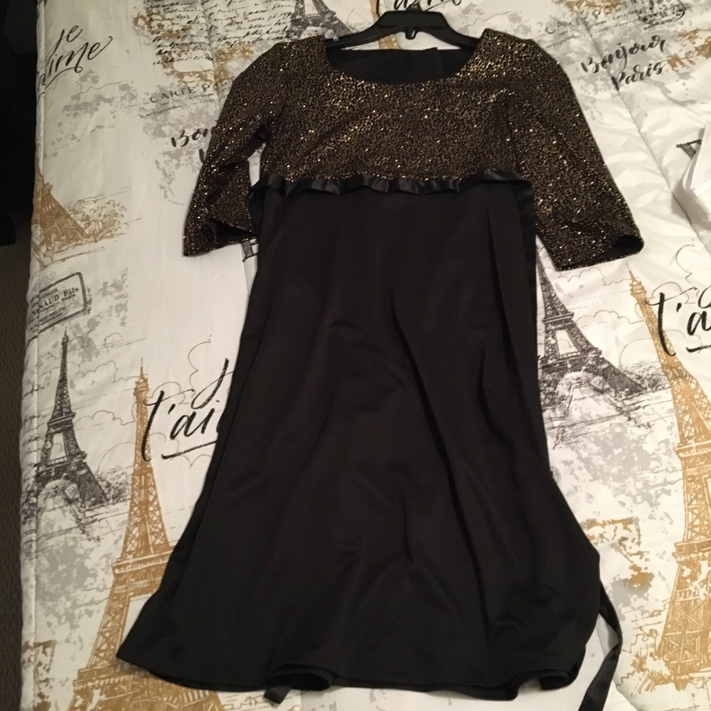 Black Gold Glittery Dress